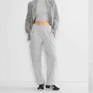 Tna aritzia cozy fleece mega cargo pants grey xxs